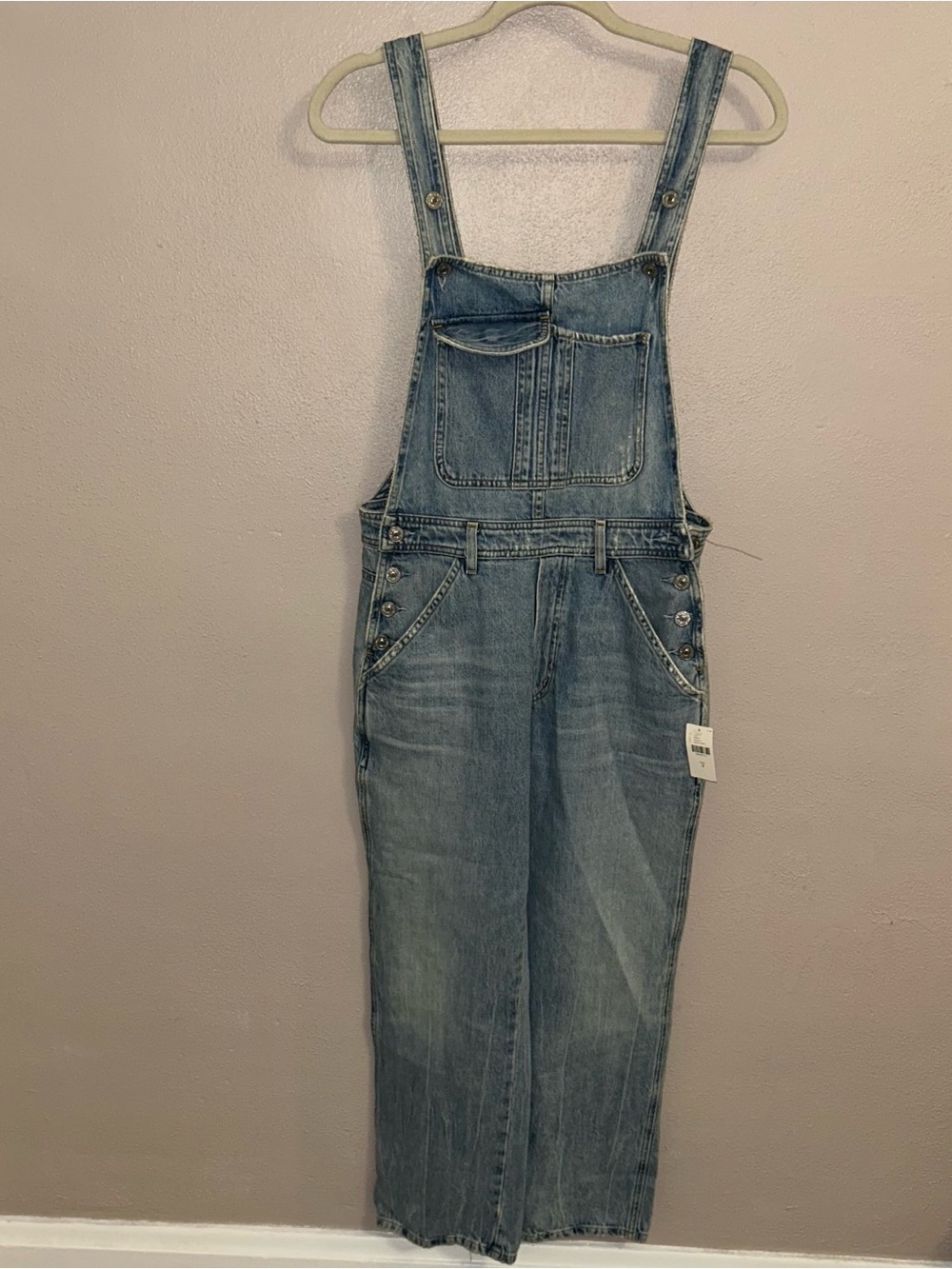 Anthropologie citizens of humanity jamie cropped Light Blue Denim Overalls NWT - Picture 11 of 12